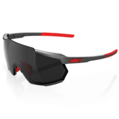 100% Racetrap 3.0 Glasses - Mirror Lens - Matte Gunmetal / Black + Clear