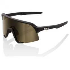 100% S3 Glasses - Mirror Lens - Soft Tact Black / Soft Gold + Clear