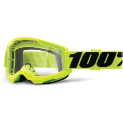 100% Strata 2 Goggle - Clear Lens - Fluo Yellow