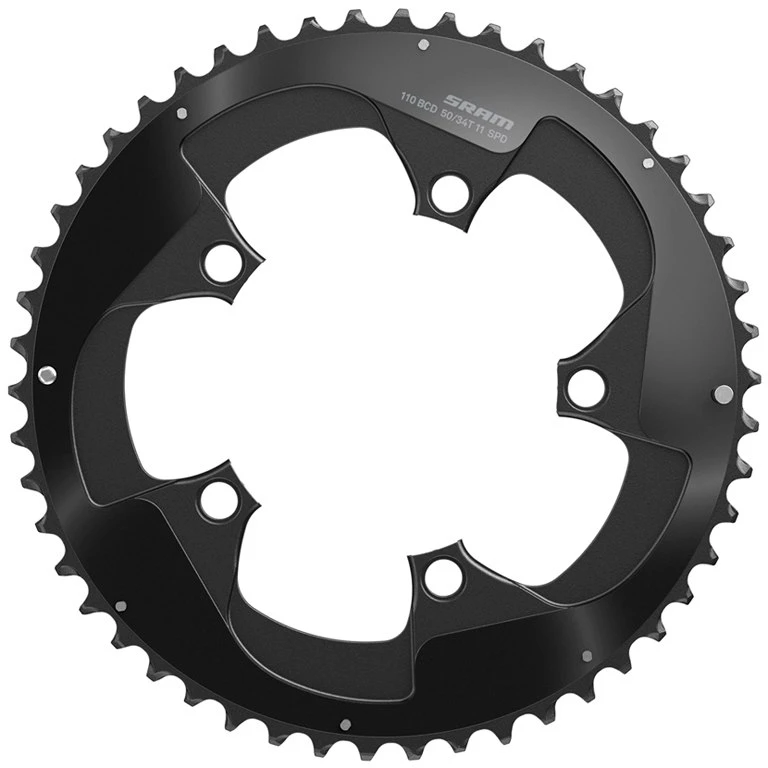 SRAM RED Chainring 2-Pin 130mm - 53 Teeth - Black 1 SRAM RED Chainring 2-Pin 130mm - 53 Teeth - Black