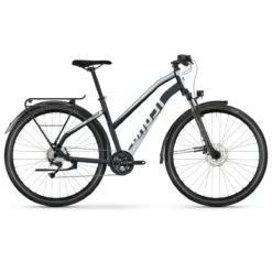 Ghost SQUARE TREKKING Essential Mid - Women Touring Bike - 2023 - Metallic Black / Urban Grey Matt