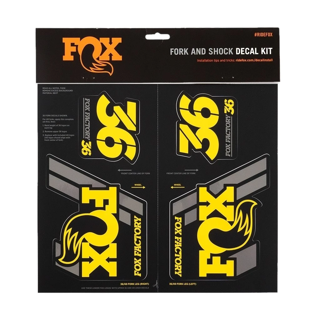 FOX Decal Kit 2019 AM Heritage For Suspension Fork And Rear Shock - Yellow 2 FOX Decal Kit 2019 AM Heritage For Suspension Fork And Rear Shock - Yellow - Image 2