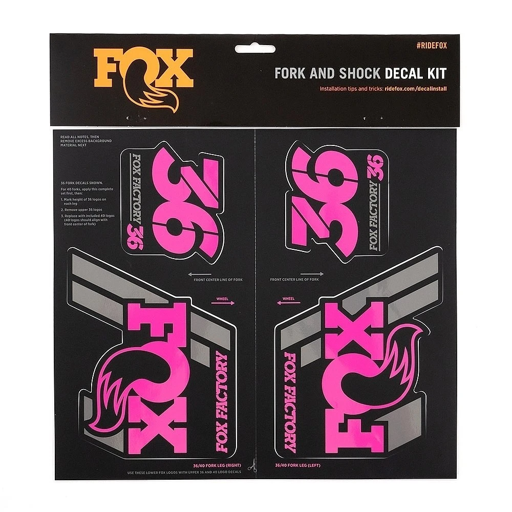 FOX Decal Kit 2019 AM Heritage For Suspension Fork And Rear Shock - Pink 2 FOX Decal Kit 2019 AM Heritage For Suspension Fork And Rear Shock - Pink - Image 2