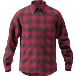 Zimtstern Timbaz Men's Long Sleeve Flannel-Shirt - Jester Red/Pirate Black