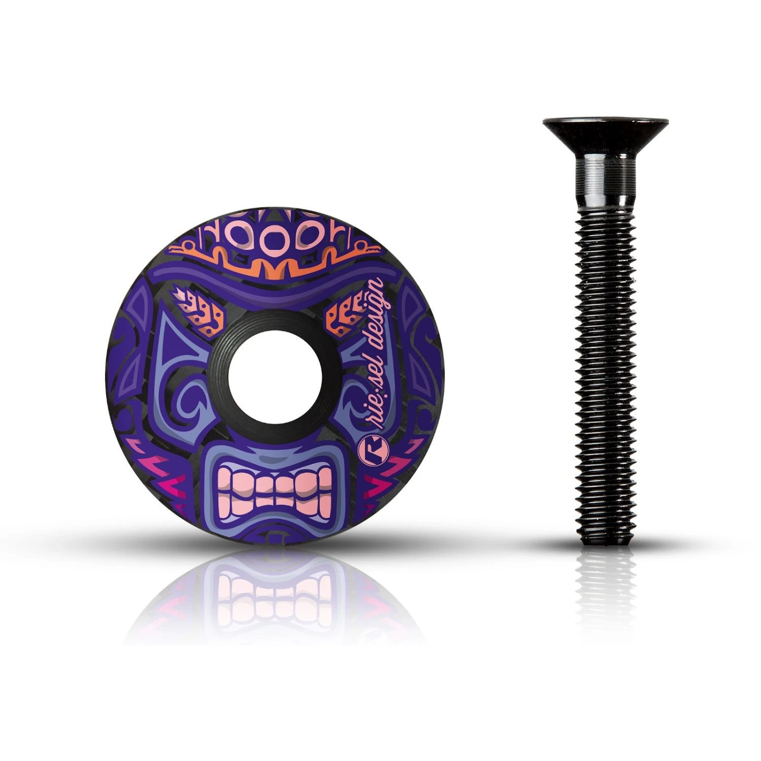 Rie:sel Design Stem:cap Carbon Ahead Cap - Maori 1 Rie:sel Design Stem:cap Carbon Ahead Cap - Maori