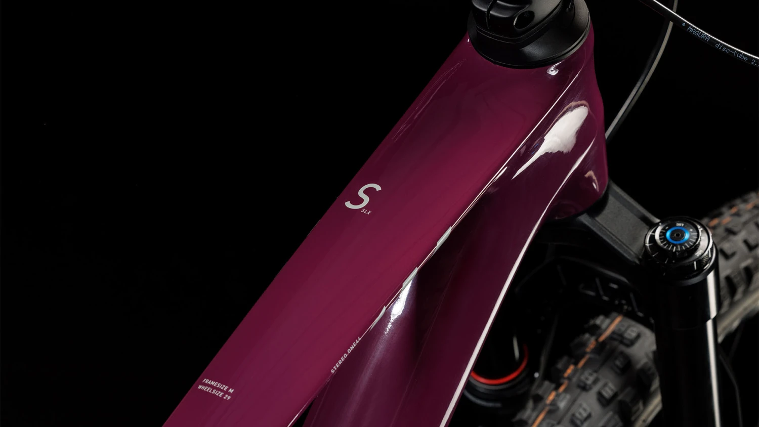 CUBE STEREO ONE44 C:68X SLX - 29" Carbon Mountainbike - 2023 - Wine / Grey 4 CUBE STEREO ONE44 C:68X SLX - 29" Carbon Mountainbike - 2023 - Wine / Grey - Image 4