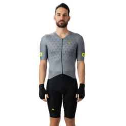 ALE Alé R-EV1 Hive Short Sleeve Skinsuit - Grey 10 ALE Alé R-EV1 Hive Short Sleeve Skinsuit - Grey -Bike Sale Shop ale r ev1 hive short sleeve skinsuit grey 10 1458217 1472744