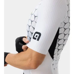 ALE Alé R-EV1 Hive Short Sleeve Skinsuit - White -Bike Sale Shop ale r ev1 hive short sleeve skinsuit white 13 1458242