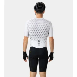ALE Alé R-EV1 Hive Short Sleeve Skinsuit - White -Bike Sale Shop ale r ev1 hive short sleeve skinsuit white 15 1458239