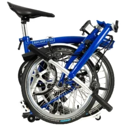 Brompton C Line Explore - 6-Speed - High Bar - Extended Seatpost - 16" Folding Bike - 2022 - Picadilly Blue Matt -Bike Sale Shop c line explore 6 speed high bar extended seatpost picadilly blue matt 3 1214293 5