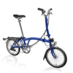 Brompton C Line Explore - 6-Speed - High Bar - Telescopic Seatpost - Rear Rack & Dynamo - 16" Folding Bike - 2022 - Picadilly Blue Matt