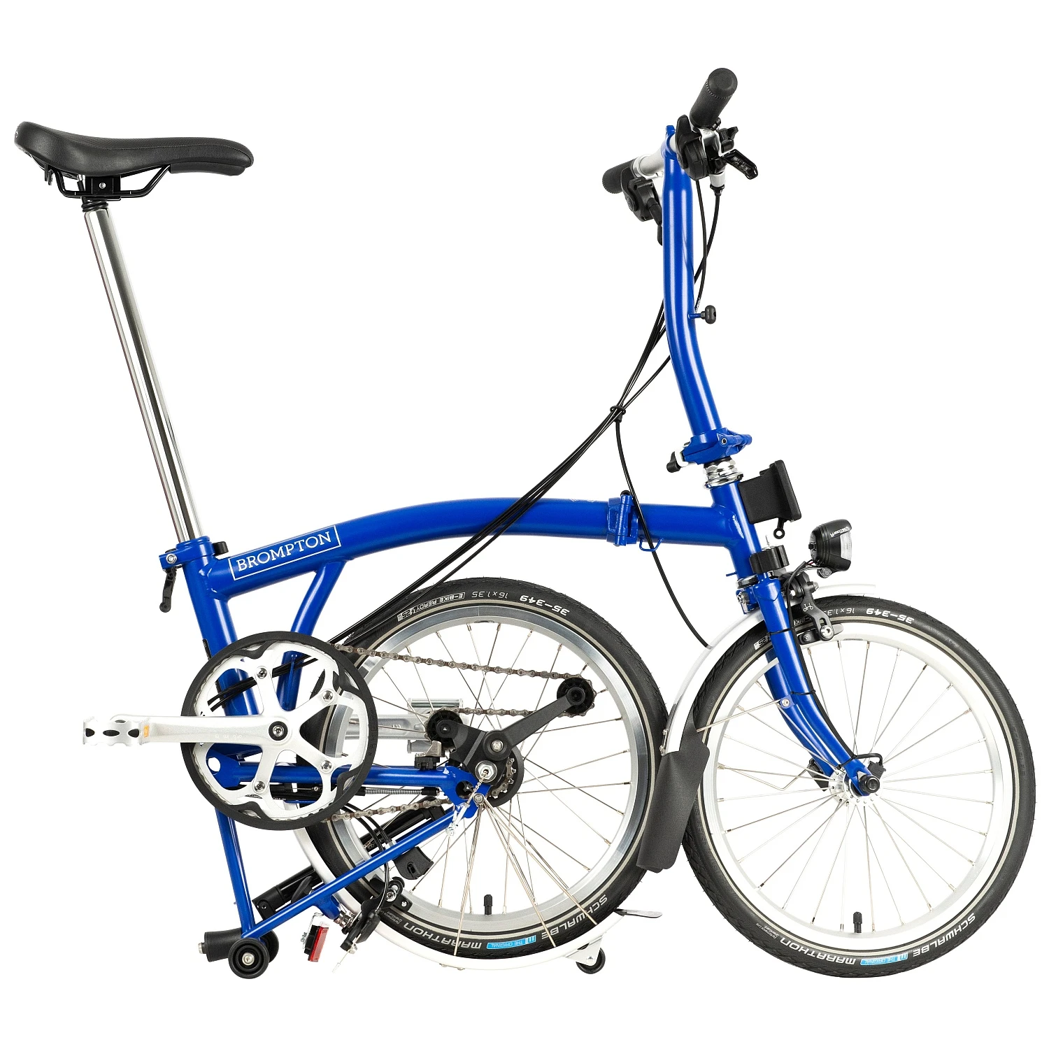 Brompton C Line Explore - 6-Speed - Low Bar - Standard Seatpost - Rear Rack & Dynamo - 16" Folding Bike - 2022 - Picadilly Blue Matt 2 Brompton C Line Explore - 6-Speed - Low Bar - Standard Seatpost - Rear Rack & Dynamo - 16" Folding Bike - 2022 - Picadilly Blue Matt - Image 2