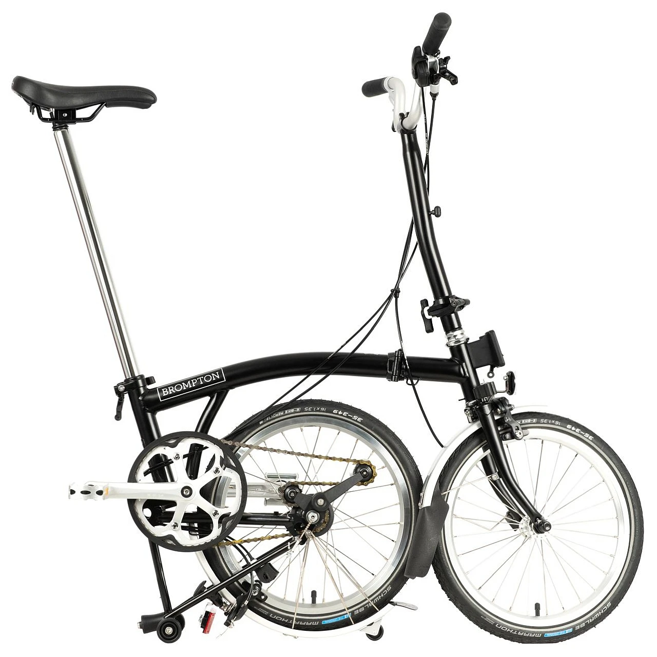 Brompton C Line Utility - 3-Speed - High Bar - Extended Seatpost - 16" Folding Bike - 2022 - Black Matt 2 Brompton C Line Utility - 3-Speed - High Bar - Extended Seatpost - 16" Folding Bike - 2022 - Black Matt - Image 2