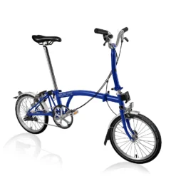 Brompton C Line Utility - 3-Speed - Mid Bar - Standard Seatpost - 16" Folding Bike - 2022 - Picadilly Blue Matt