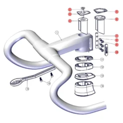 BMC CKP ICS Replacement Kit For ICS Carbon Bar/Stem - 30000709 - Red