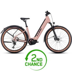 CUBE REACTION HYBRID Pro 750 Allroad - 27.5" Easy Entry Electric Mountain Bike - 2023 - Blushrose / Silver - 2nd Choice
