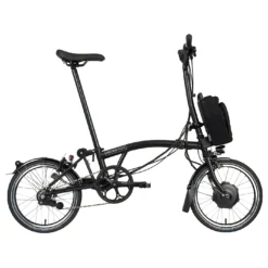 Brompton Electric C Line Explore - 6-Speed - High Bar - Extended Seatpost - 16" Electric Folding Bike - 2023 - Matt Black
