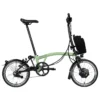 Brompton Electric C Line Explore - 6-Speed - High Bar - Extended Seatpost - 16" Electric Folding Bike - 2023 - Matcha Green