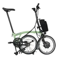 Brompton Electric C Line Explore - 6-Speed - High Bar - Extended Seatpost - 16" Electric Folding Bike - 2023 - Matcha Green -Bike Sale Shop electric c line explore 6 speed high bar extended seatpost matcha green 3 1452231 1