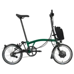 Brompton Electric C Line Explore - 6-Speed - High Bar - Telescopic Seatpost - 16" Electric Folding Bike - 2023 - Racing Green