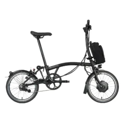 Brompton Electric C Line Explore - 6-Speed - Mid Bar - Standard Seatpost - 16" Electric Folding Bike - 2023 - Matt Black