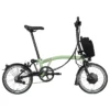 Brompton Electric C Line Explore - 6-Speed - Mid Bar - Standard Seatpost - 16" Electric Folding Bike - 2023 - Matcha Green