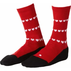 FINGERSCROSSED Merino Cycling Socks - Heart - Red