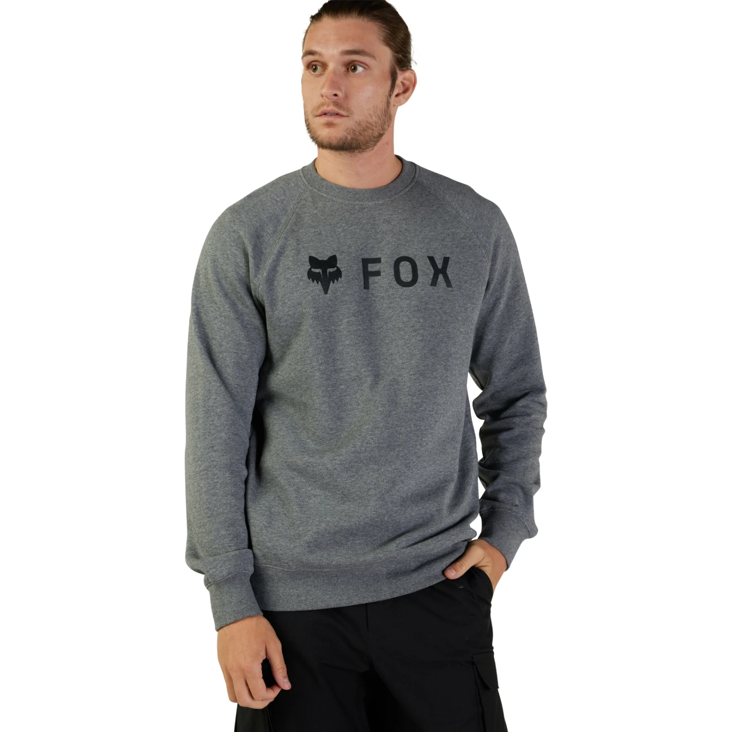 Fox Racing FOX Absolute Crew Fleece Sweatshirt Men - Heather Graphite 1 Fox Racing FOX Absolute Crew Fleece Sweatshirt Men - Heather Graphite