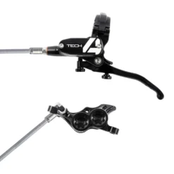 Hope Tech 4 E4 Disc Brake - Steel Braided - Black/black - Lever Left