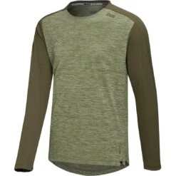 IXS Flow X Long Sleeve Kids MTB Jersey - Olive/dark Olive