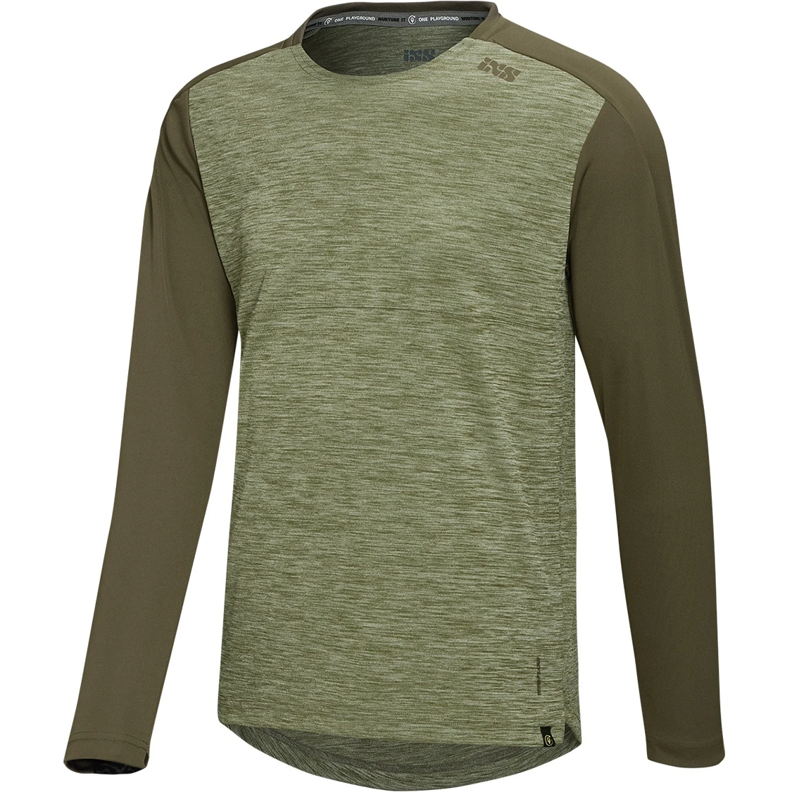 IXS Flow X Long Sleeve Kids MTB Jersey - Olive/dark Olive 1 IXS Flow X Long Sleeve Kids MTB Jersey - Olive/dark Olive