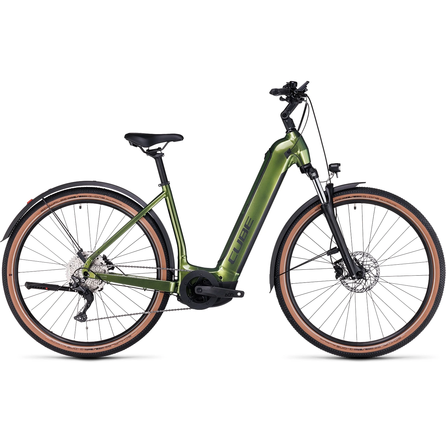 CUBE NURIDE HYBRID Pro 750 Allroad - Easy Entry Electric Bike - 2023 - Shinymoss / Black 1 CUBE NURIDE HYBRID Pro 750 Allroad - Easy Entry Electric Bike - 2023 - Shinymoss / Black
