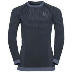 Odlo Performance Warm Kids Long-Sleeve Base Layer Top - India Ink - Folkstone Gray