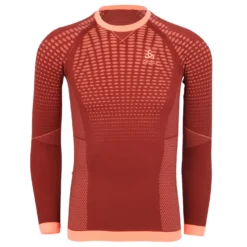 Odlo Performance Warm Kids Long-Sleeve Base Layer Top - Spiced Apple - Live Wire