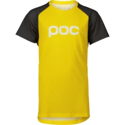 POC Youth's Essential MTB Tee - 8532 Aventurine Yellow/Sylvanite Grey