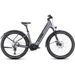 Bike Sale Shop 33 CUBE REACTION HYBRID Pro 750 Allroad - 27.5" Easy Entry Electric Mountain Bike - 2023 - Flashgrey / Green