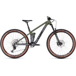 CUBE STEREO 140 HPC Rookie - 27.5" Carbon Youth Mountainbike - 2023 - Grey / Olive