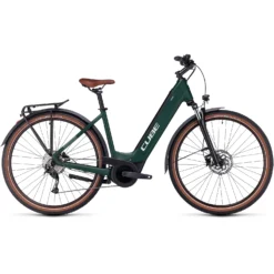 CUBE TOURING HYBRID ONE 500 - Easy Entry Electric Touring Bike - 2023 - Darkgreen / Green