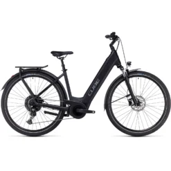CUBE TOURING HYBRID Pro 625 - Easy Entry Electric Touring Bike - 2023 - Black / Metal